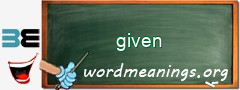 WordMeaning blackboard for given